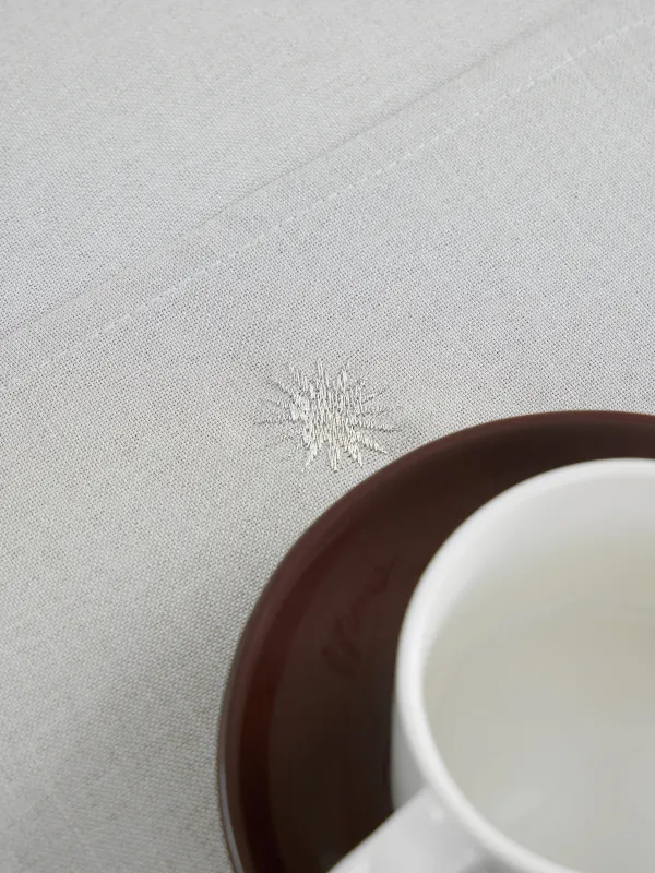Салфетка под приборы, 30х45 см, полиэстер, прямоугольная, светло-серая, Олень и ели, Forest fawn, image-4
