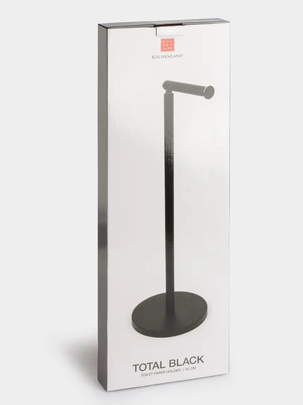 Держатель для туалетной бумаги, 55 см, напольный, сталь, черный, Total black, image-5