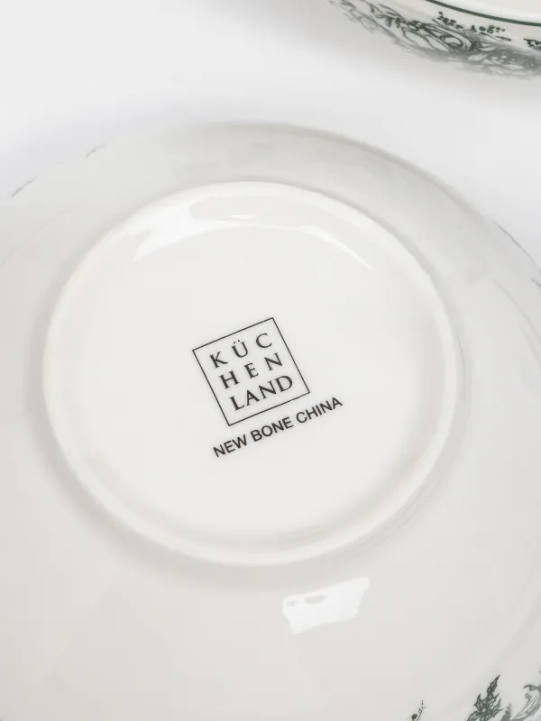 Пиала, 14х7 см, 2 шт, фарфор N, бело-зеленая, Зимний букет, Winter lace, image-6