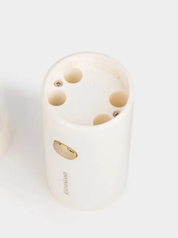 Мельница для специй, 20 см, 2 шт, электрическая, на подставке, пластик, молочная, Liberica light, image-5