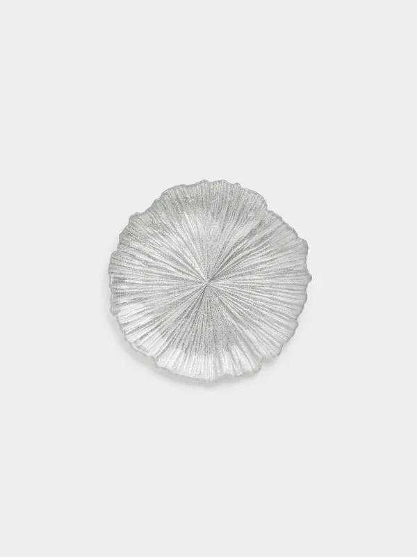 Тарелка закусочная, 21 см, стекло Р, серебристая, Verge, image-0