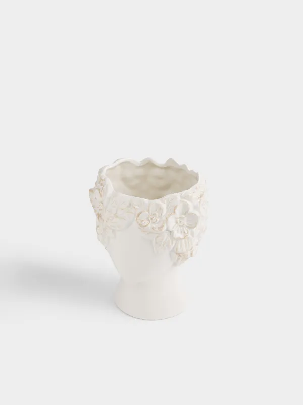 Ваза для цветов, 16 см, декоративная, Силуэт лица в цветах, Bloomer, image-1