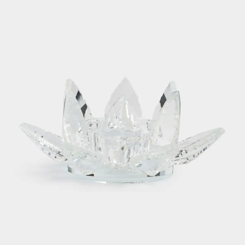 Подсвечник, 13 см, для чайной свечи, кристальное стекло, Лотос, Crystal flower