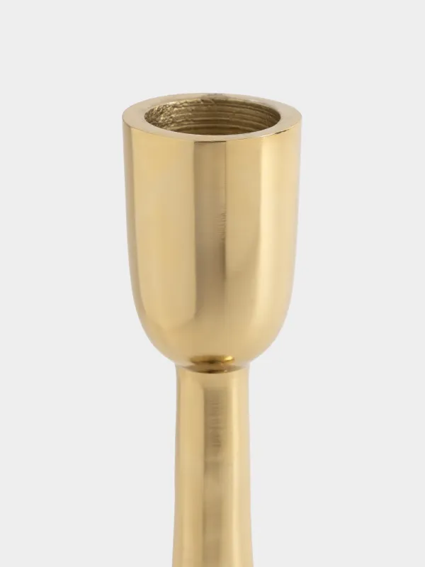 Подсвечник, 13 см, для тонкой свечи, на ножке, металл, золотистый, Fantastic gold, image-2