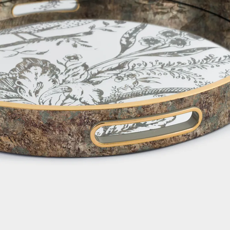 Поднос, 36 см, пластик/стекло, круглый, зеркальный, Птица, Bluebird, image-8