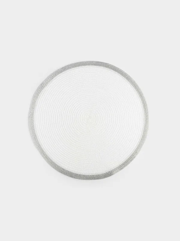 Салфетка под приборы, 38 см, Серебристая кайма, Rotary rim, image-0