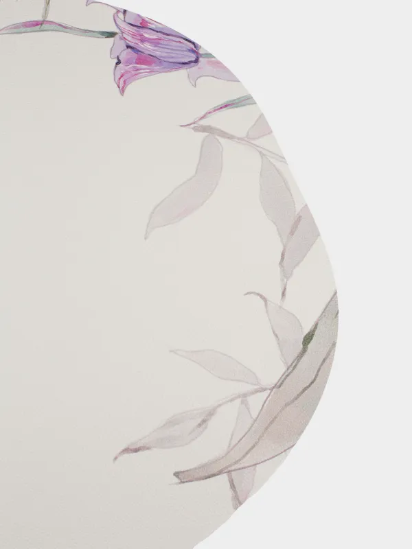 Салфетка под приборы, 33x45 см, ПВХ, фигурная, молочная, Цветы, Rock print, image-3