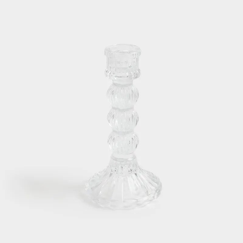 Подсвечник, 16 см, для цилиндрической/тонкой свечи, на ножке, разборный, стекло Р, Ribby, image-2