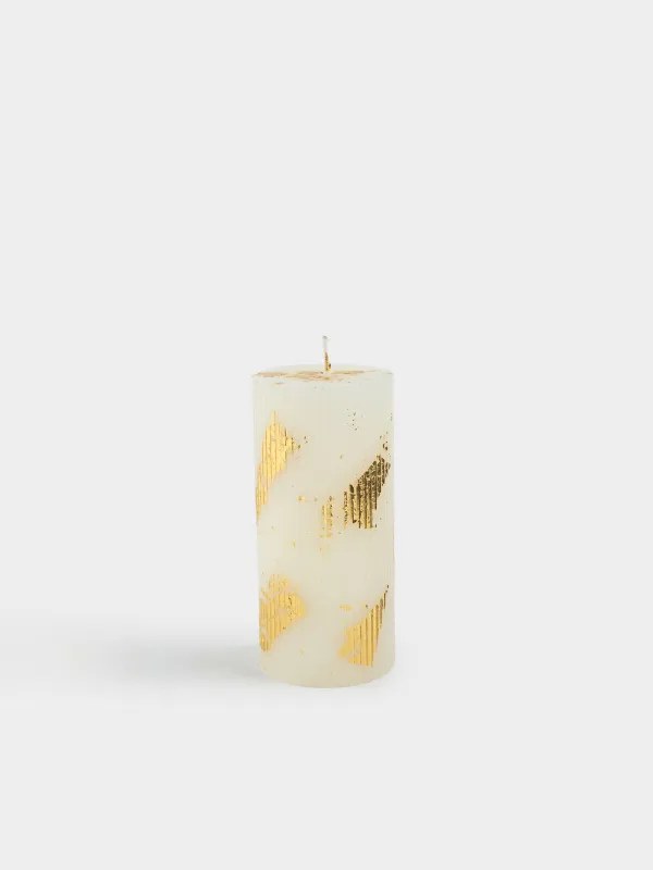 Свеча, 7x14 см, цилиндрическая, Ribbed candle, image-0