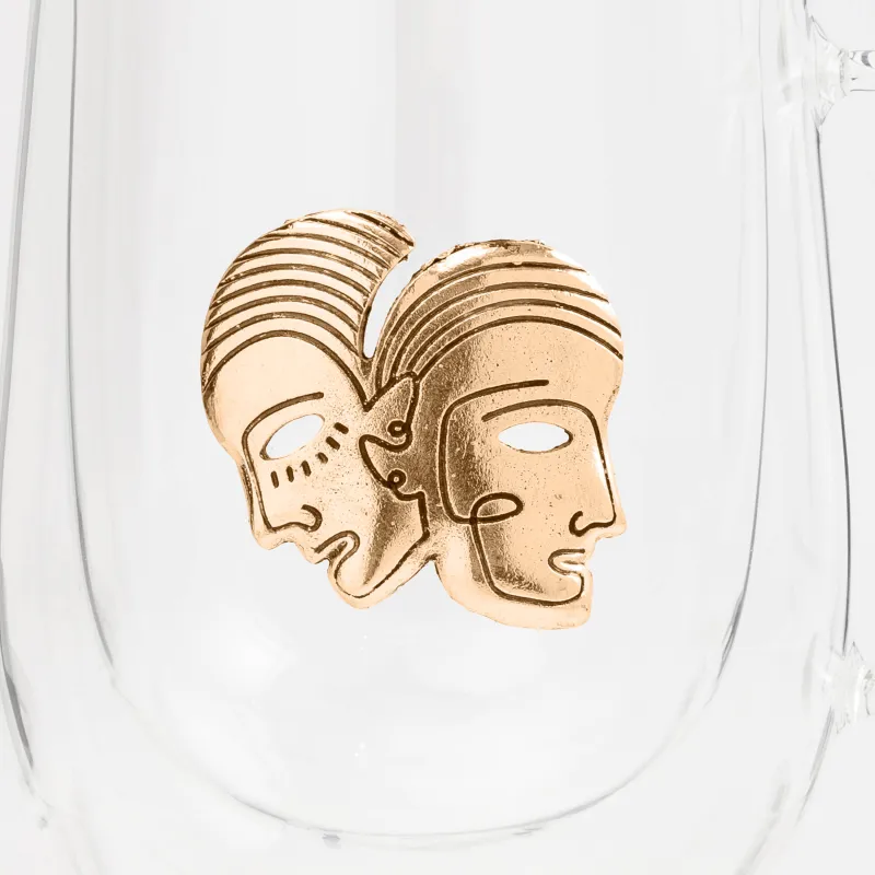 Кружка, 350 мл, стекло Б/металл, золотистая, Близнецы, Air-zodiac, image-4