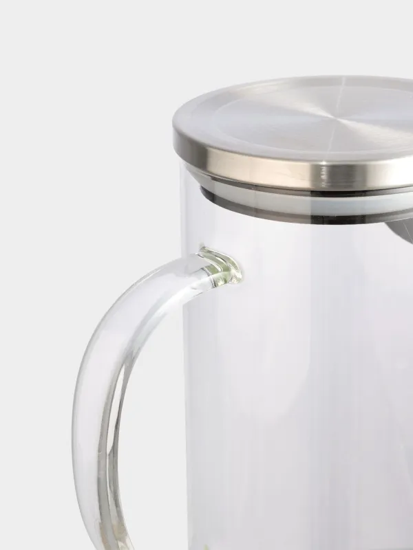Кувшин, 1,2 л, с крышкой-фильтром, стекло Б/сталь, Classic, image-5