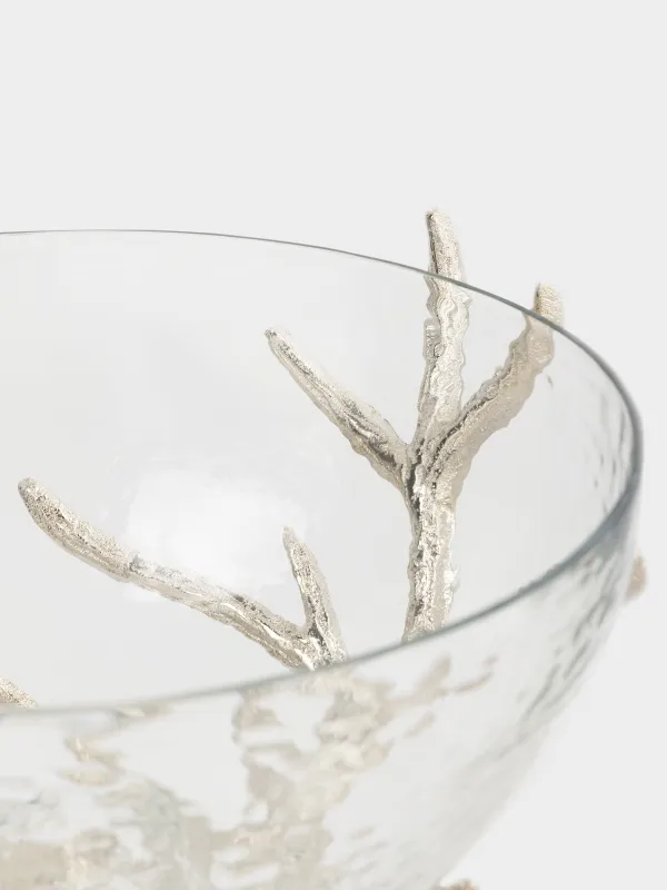 Ваза для фруктов, 26x38 см, на ножке, стекло/металл, серебристая, Олень, Arctic deer, image-7