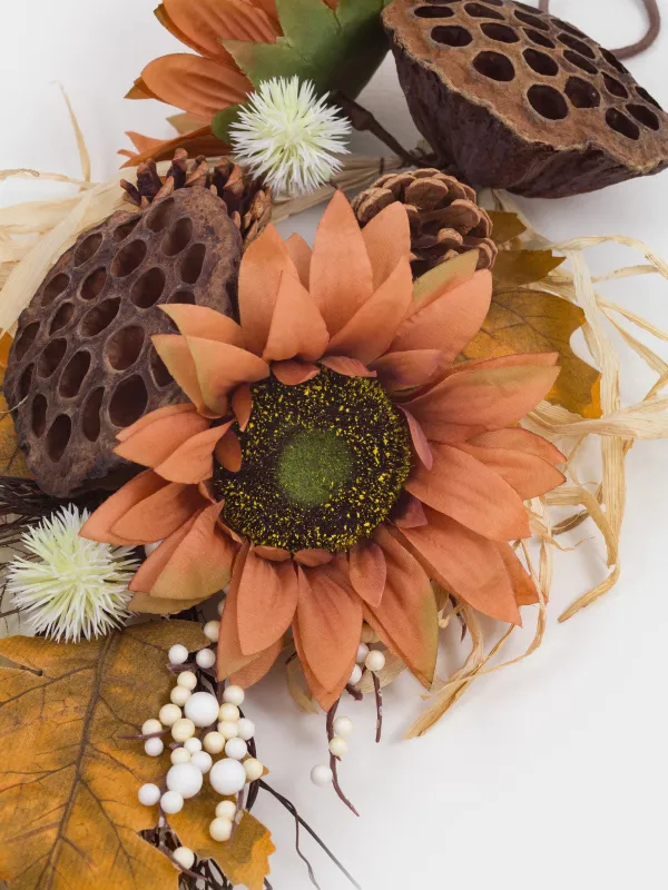 Композиция декоративная, 56 см, пенопласт/пластик, Лотос с подсолнухами, Nelumbo decor, image-2