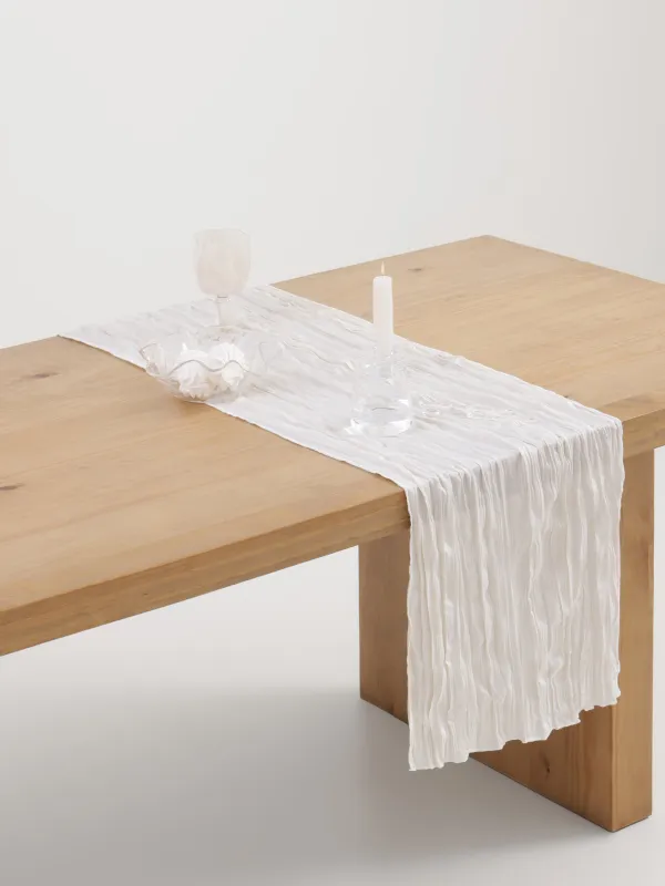 Дорожка настольная, 40х160 см, Мятый эффект, Wavy white, image-6