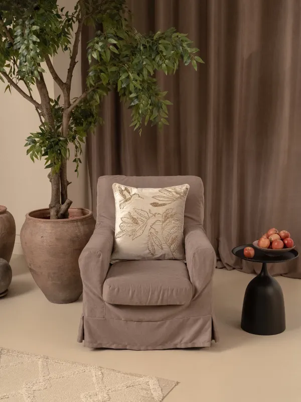 Подушка декоративная, 50х50 см, вельвет/бисер, песочная, Колибри, Paradise birds, image-8