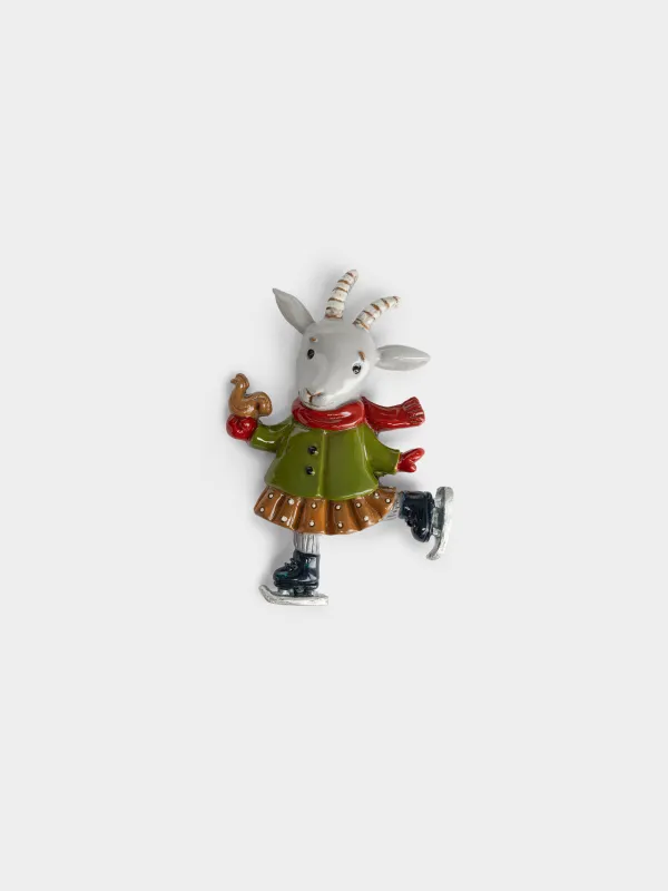 Магнит, 9 см, Козочка на коньках, Goat, image-0
