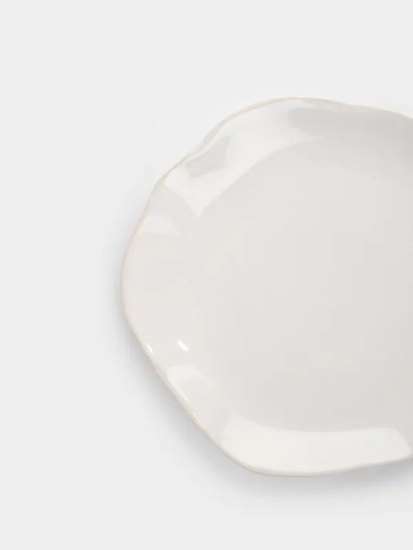 Тарелка закусочная, 22 см, керамика, белая, Неровный край, Bumpy, image-5