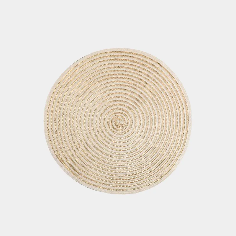 Салфетка под приборы, 38 см, полипропилен, круглая, шампань, Circle