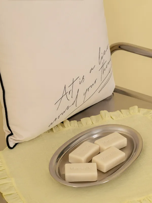 Подушка декоративная, 45х45 см, вельвет, молочная, Art is a line around your thoughts, Scroll, image-5