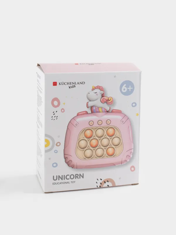 Игрушка развивающая, антистресс, 12х14 см, электронная, пластик, розовая, Единорог, Unicorn, image-4