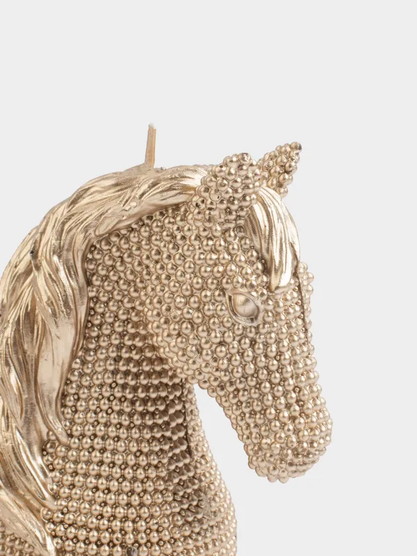 Свеча, 11x12 см, золотистая, Лошадь, Horse gold, image-3