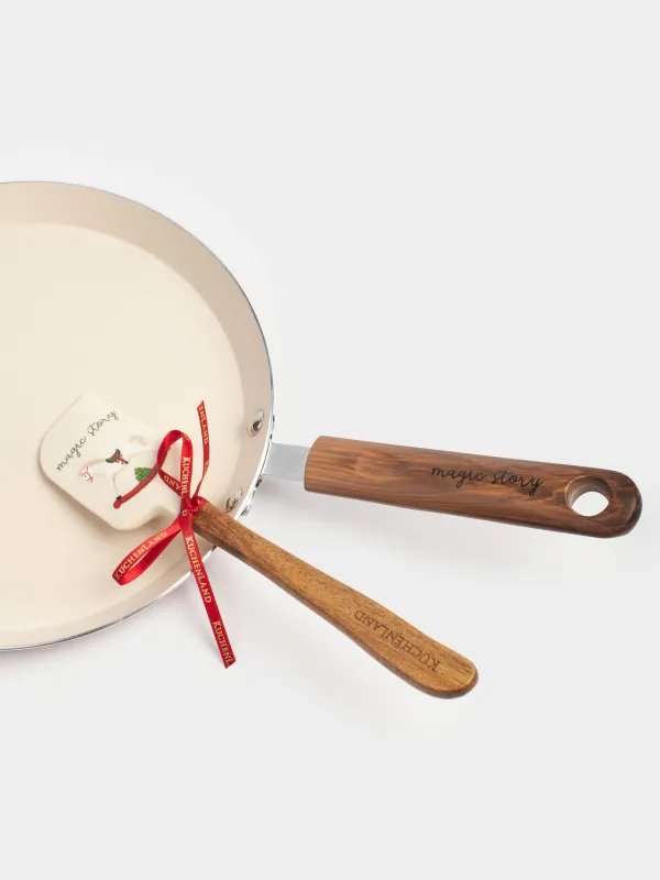 Сковорода блинная, 22 см, металл/пластик, Christmas tree, image-4