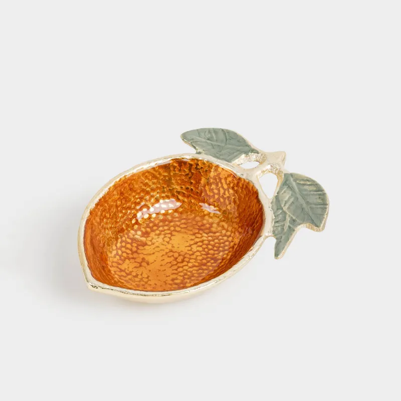 Блюдо декоративное, 12x15 см, металл, оранжево-золотистое, Апельсин, Fantastic R