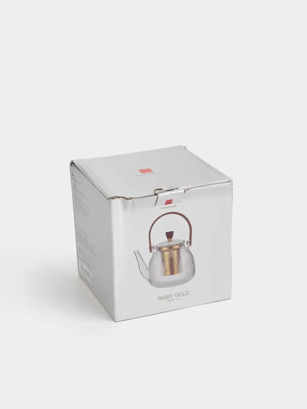 Чайник заварочный, стекло Б/сталь, золотистый, Ribby gold, image-5