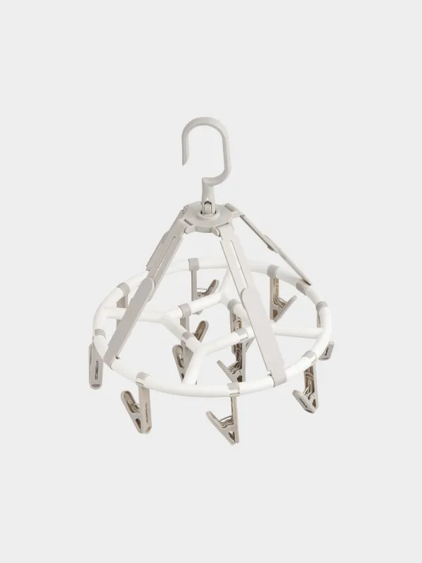 Сушилка для носков и нижнего белья, 12 прищепок, подвесная, пластик, серая, Compact, image-3