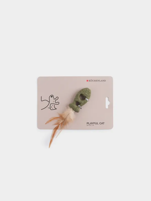 Игрушка для кошек, кошачья мята/перо, Рыбка, Pet, image-2