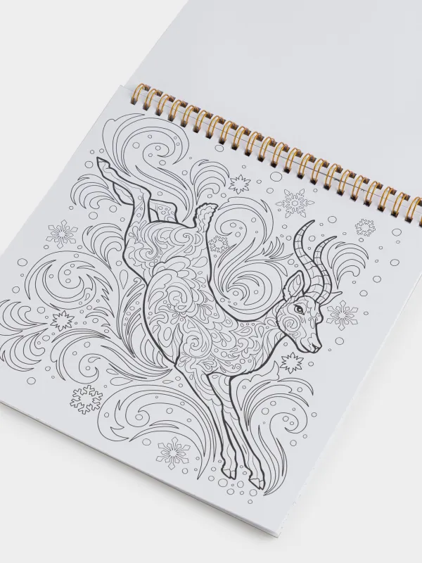 Альбом для раскрашивания, 21х21 см, 22 листа, на кольцах, Новогодний, Draw creative, image-3