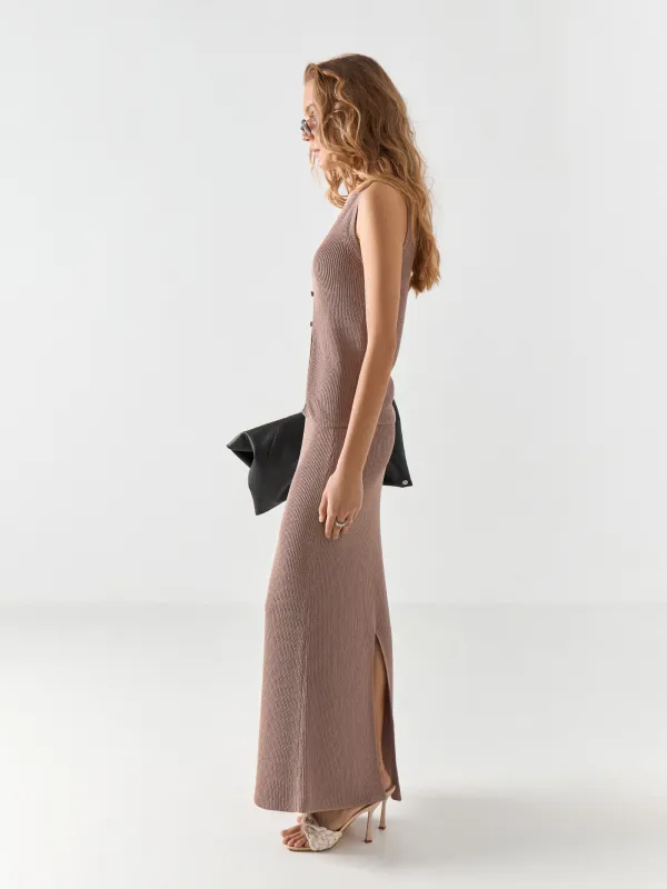 Юбка женская, макси, песочная, Catherine, image-4