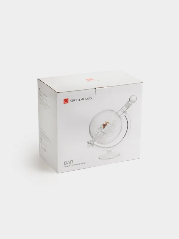 Графин, 650 мл, на подставке, стекло Б, Глобус с оленем, Bar, image-5