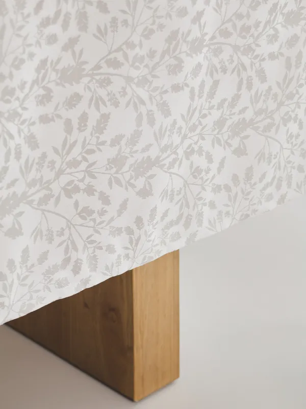 Скатерть, 160х160 см, жаккард, полиэстер, бежевая, Ветви, Slender branches, image-6