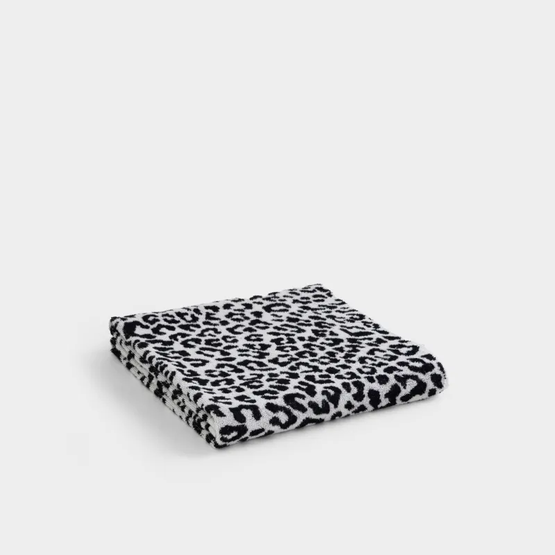 Полотенце, 70х140 см, хлопок, молочное, Леопардовый принт, Leopard cotton