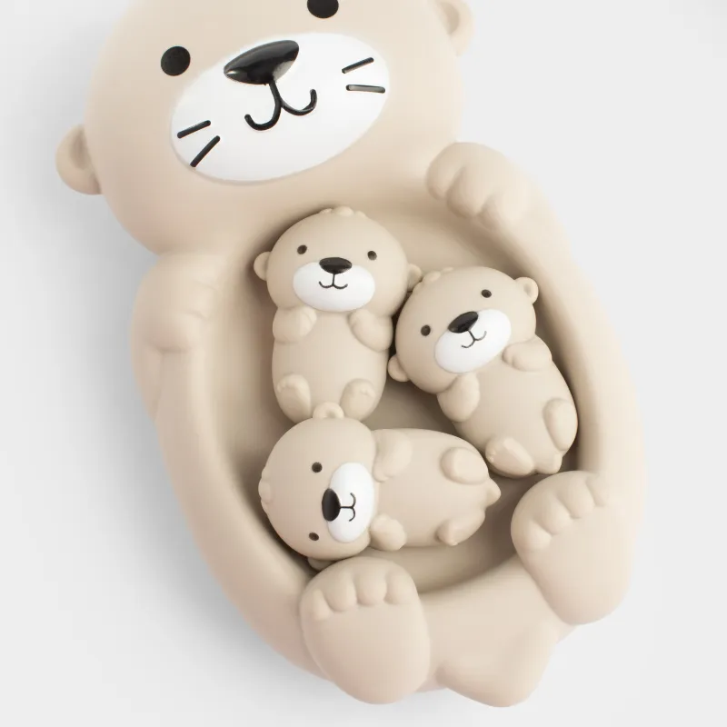 Набор игрушек для купания, 4 пр, ПВХ, бежевый, Выдра с семьей, Kiddy, image-4