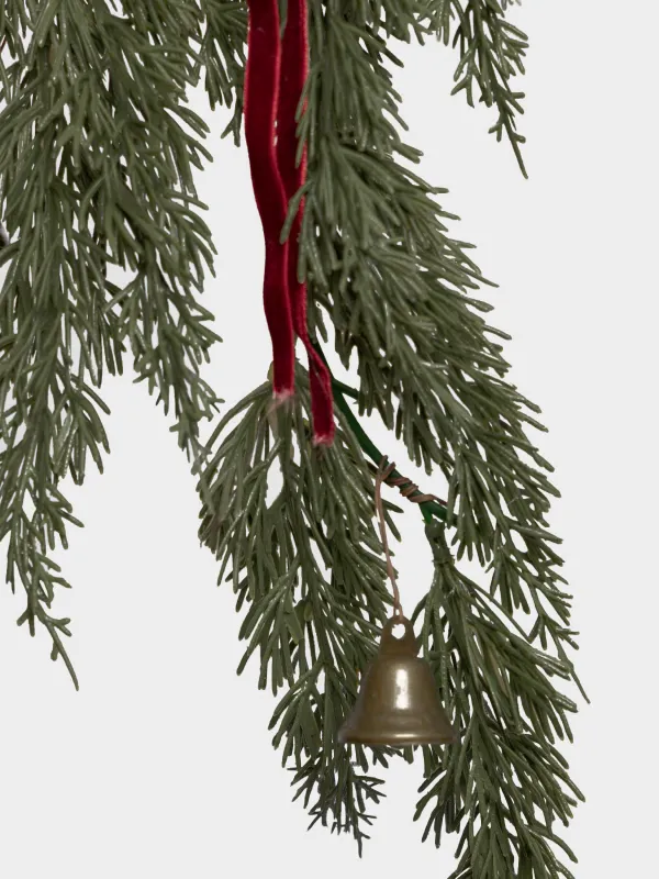 Ветка декоративная, 89 см, Хвоя с колокольчиками, Conifer decor, image-1