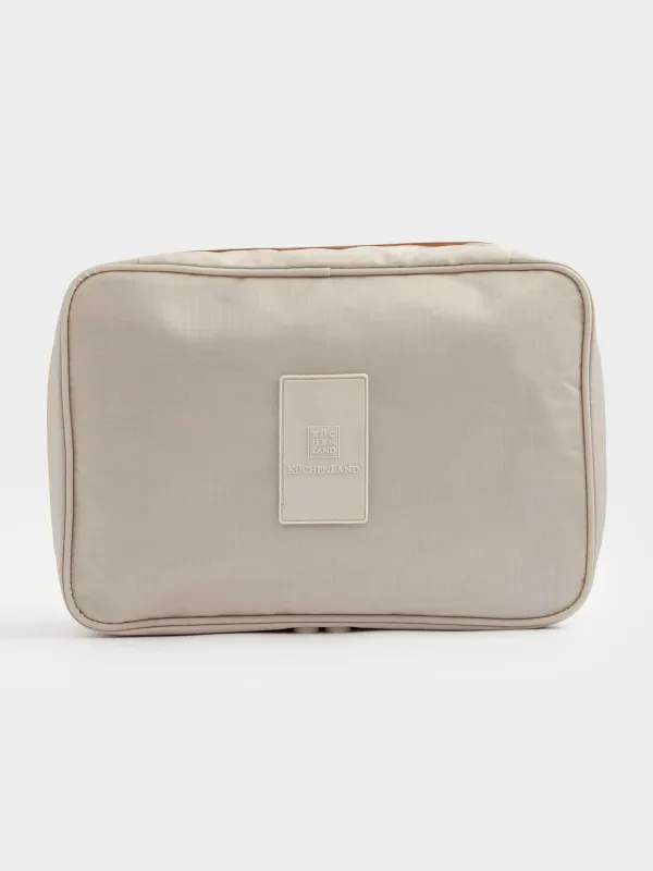 Косметичка дорожная, 27х18 см, полиэстер, бежевая, Easy Travel, image-0