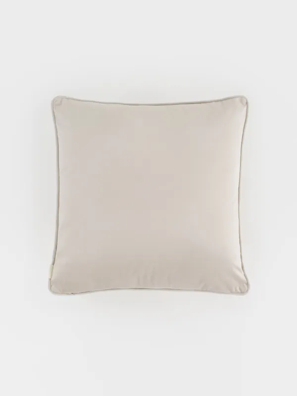 Подушка декоративная, 45х45 см, вельвет, молочная, Scroll, image-1