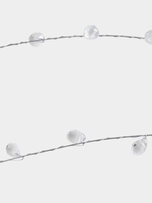 Ветка декоративная, 80 см, Серебристая ветка с кристаллами, Crystal decor, image-2