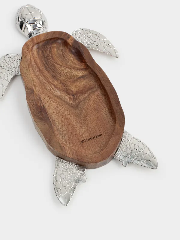 Блюдо декоративное, 13х22 см, дерево/металл, Черепаха, Noble tree, image-4