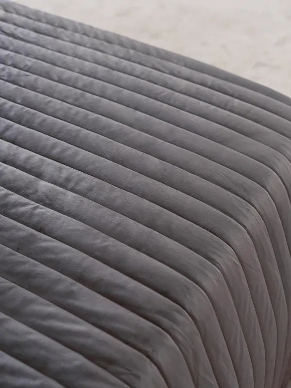 Покрывало, 220х240 см, стеганое, вельвет/микрофибра, серое, Stitch velvet, image-3