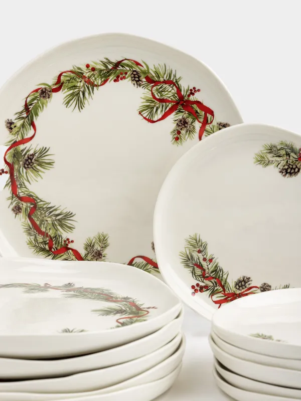 Сервиз обеденный, 6 перс, 12 пр, фарфор N, белый, Шишки и рябина, Rowan delice, image-1