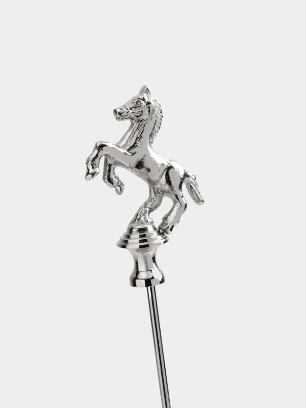 Колпачок для тушения свечей, 34 см, металл, серебристый, Лошадь, Horse silver, image-3