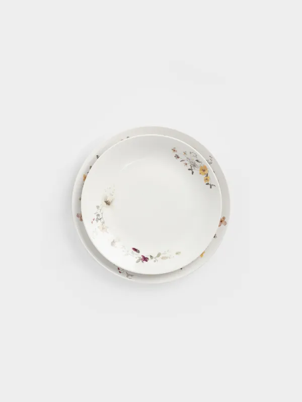 Сервиз обеденный, фарфор N, белый, Floweri, image-1