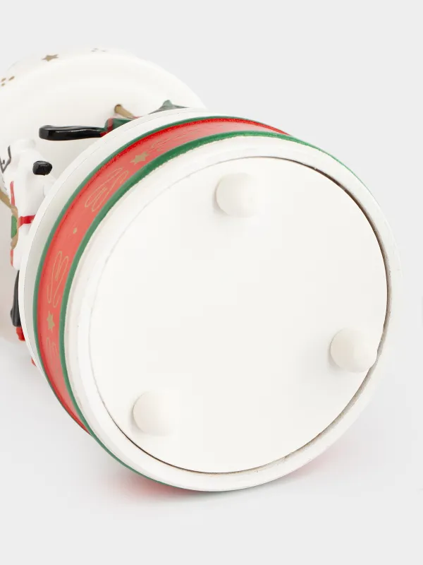 Статуэтка музыкальная, 19 см, заводная, МДФ, красная, Карусель с лошадками, Christmas style, image-3