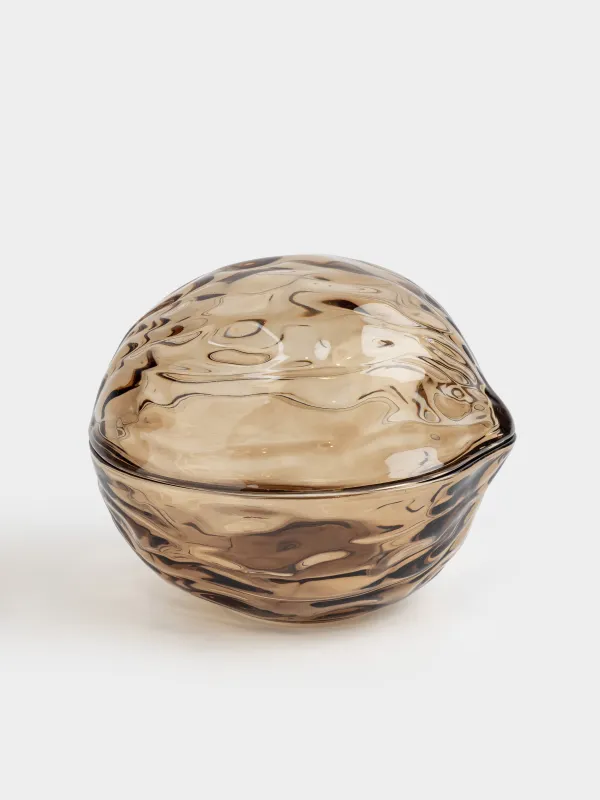 Емкость для хранения, 14х11 см, 320 мл, стекло Р, коричневая, Грецкий орех, Walnut, image-0