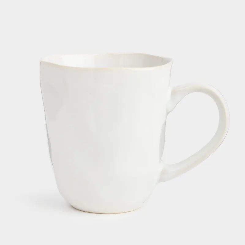 Кружка, 360 мл, керамика, белая, Неровный край, Bumpy