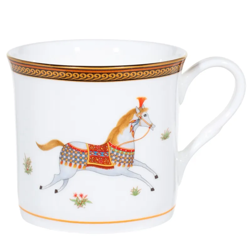 Кружка, 300 мл, 4 шт, фарфор F, белая, Лошади, Blue wind, image-3