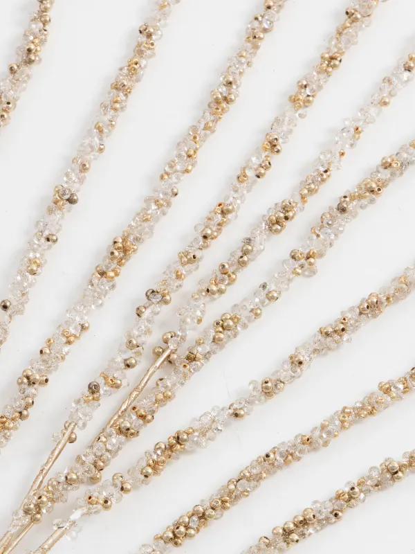 Ветка декоративная, 73 см, Ледяные золотистые прутья, Crystal decor, image-1